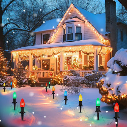 Christmas Solar C9 Strawberry Lights – 20PCS Outdoor Floor Plug LED String Lights for Holiday & Garden Decoration