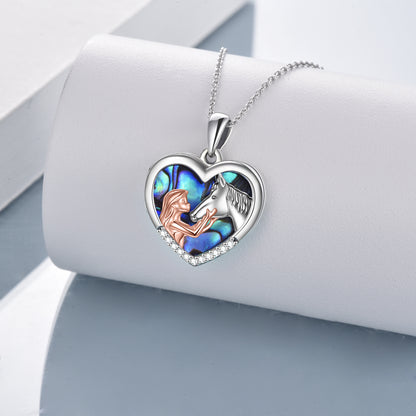Horse Heart Pendant Necklace for Women – Elegant Jewelry Gift for Horse Lovers, Perfect for Birthday, Anniversary & Daily Wear