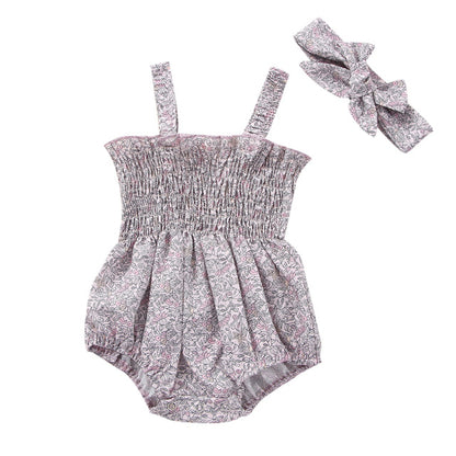 Adorable Infant Baby Girls' 2-Piece Summer Outfits: Sleeveless Frill Smock Set
