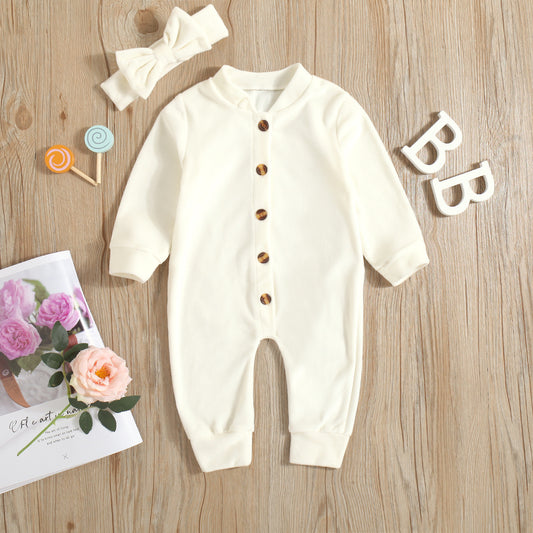 Cozy Baby Plush Infant Romper - Boneless Design for Spring and Autumn