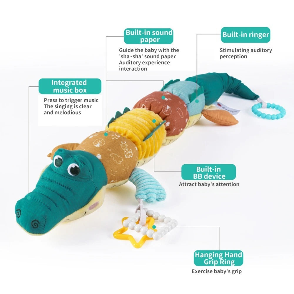 Baby and Infant Crocodile Soothing Plush Puzzle Toy