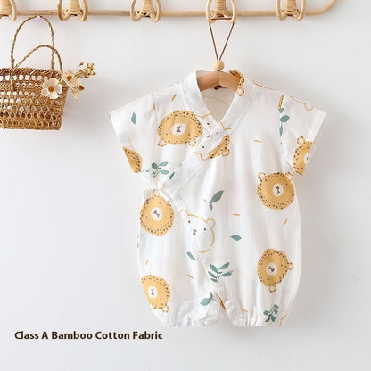 Class A Bamboo Cotton Gauze Baby Jumpsuit: Lightweight Summer Clothing for Airy Comfort