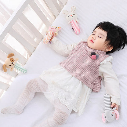 Adorable Baby Stick Animal Hand-Held Rattle Comfort Toy - Soothing and Fun