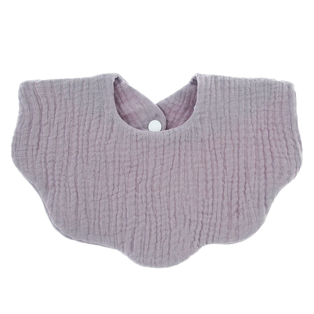 Adorable Baby Printed Saliva Towel: Soft Cotton Gauze Wavy Bib for Children