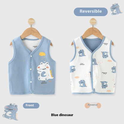 Pure Cotton Baby Reversible Vest for Spring, Summer, and Autumn - Newborn Wear