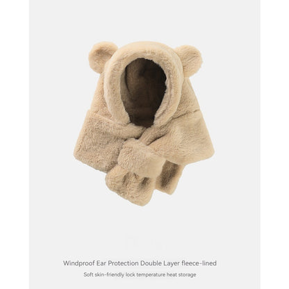 Adorable Baby Bear Hat with Scarf: Cozy and Warm for Infants