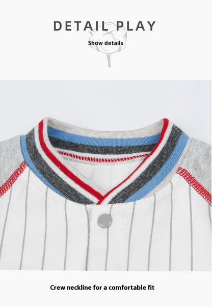 Adorable Baby Jumpsuits: Long Sleeve Baseball Uniform Pure Cotton Rompers
