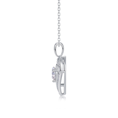 Heart to Heart Luxury Diamond Pendant Necklace Set – Moissanite Silver Jewelry for Women, Elegant Fashion Ornaments