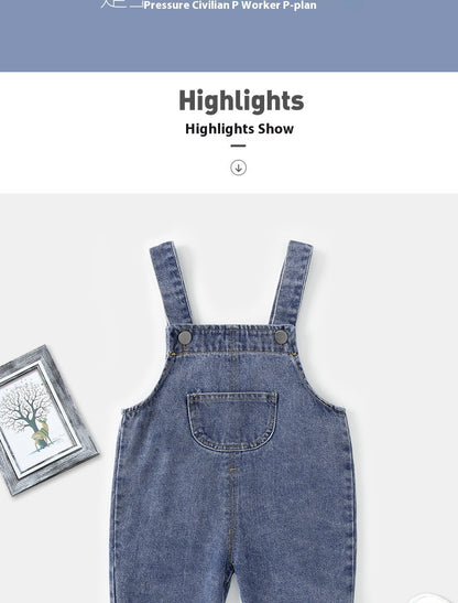 Trendy Baby Boys' Denim Suspenders: Cute Spring Korean Style