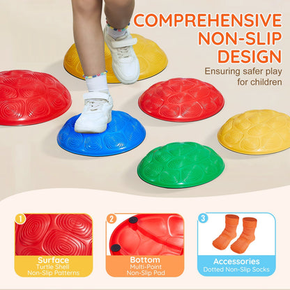 Kids Balance Stepping Stones – 6-Piece Sensory Obstacle Course for Indoor & Outdoor Play
