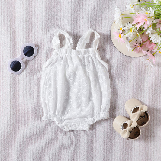Adorable Floral Sleeveless Baby Girl Romper