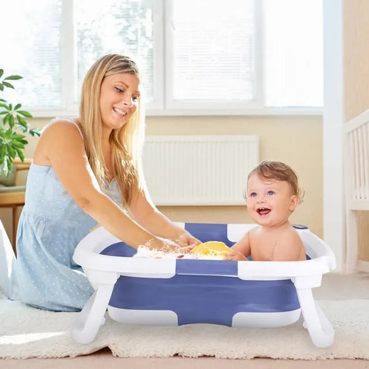 Baby Bath Tub with Thermometer – Collapsible Travel-Friendly Bathtub for 0-24 Months
