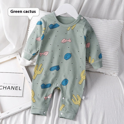Printed Autumn Cotton Baby Romper | Cozy & Cute Infant Wear