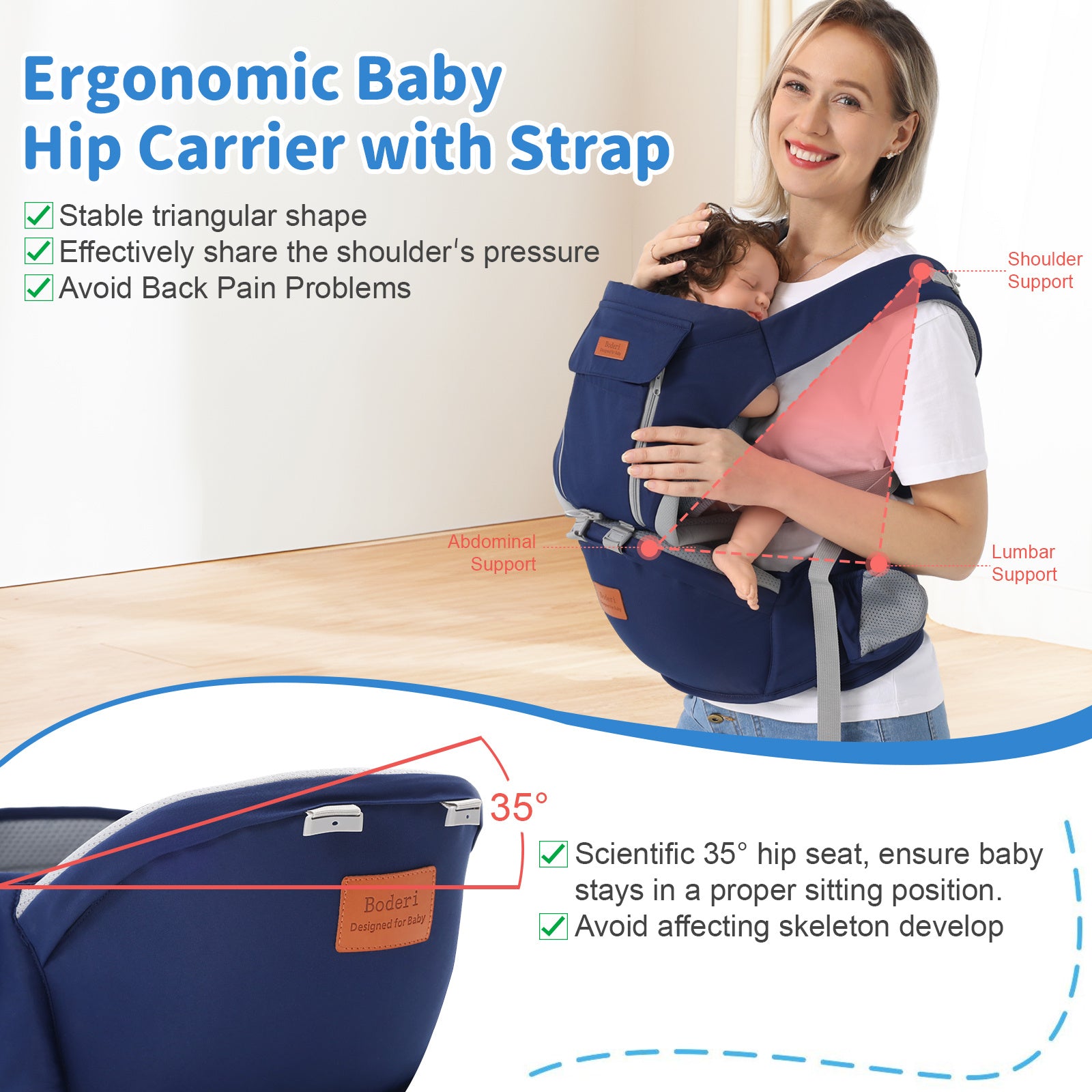 Multi-functional Baby Waist Stool For Newborns To Hold The Baby Artifact Toddler Front And Rear Dual-purpose Baby Carrier