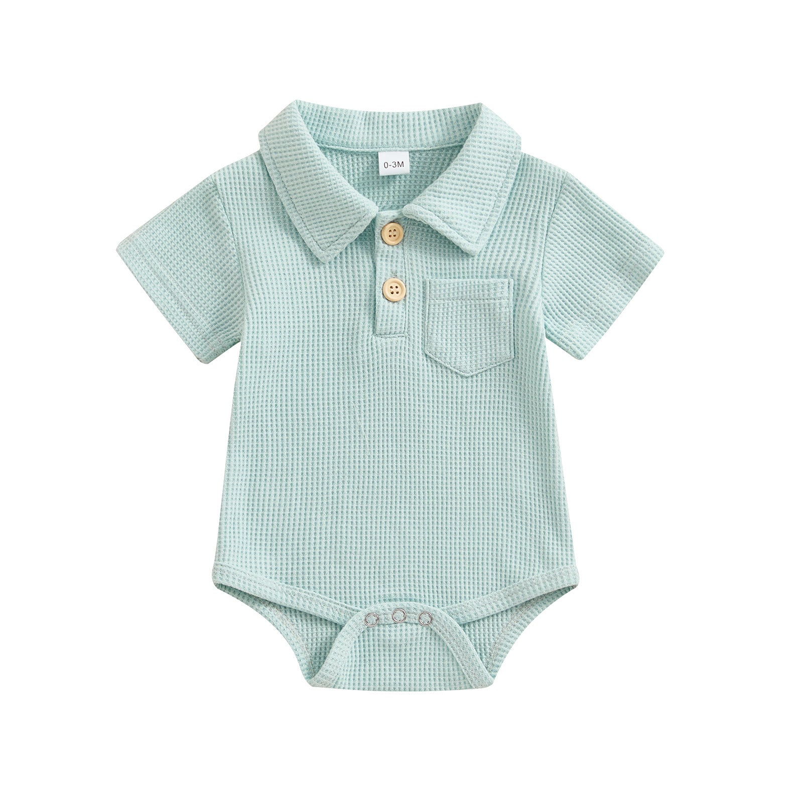 Stylish Baby Collared Waffle Jumpsuit - Fashionable Infant Casual Wear