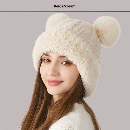 Winter Kids Knitted Hat with Cute Fur Ball | Outdoor Warm Beanie for Children