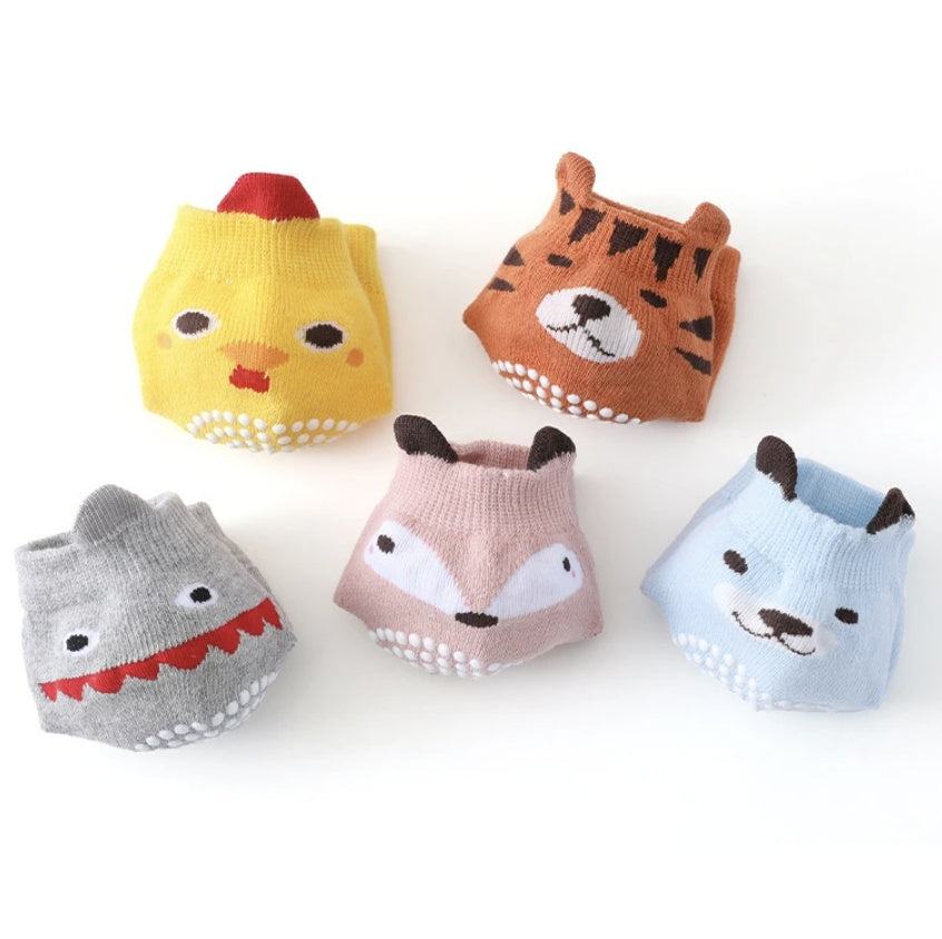 Protective Animal Printed Baby Knee Pads for Crawlers and Toddlers - Comfortable Support