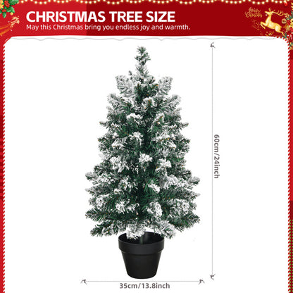 2ft Green Plush 30 Light, Warm Color 8 Mode, Battery Box Control, 70 Branches, Plastic Basin Base, PVC Christmas Tree Material