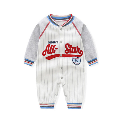 Adorable Baby Jumpsuits: Long Sleeve Baseball Uniform Pure Cotton Rompers