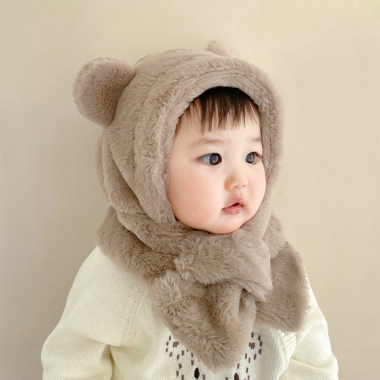 Adorable Baby Bear Hat with Scarf: Cozy and Warm for Infants