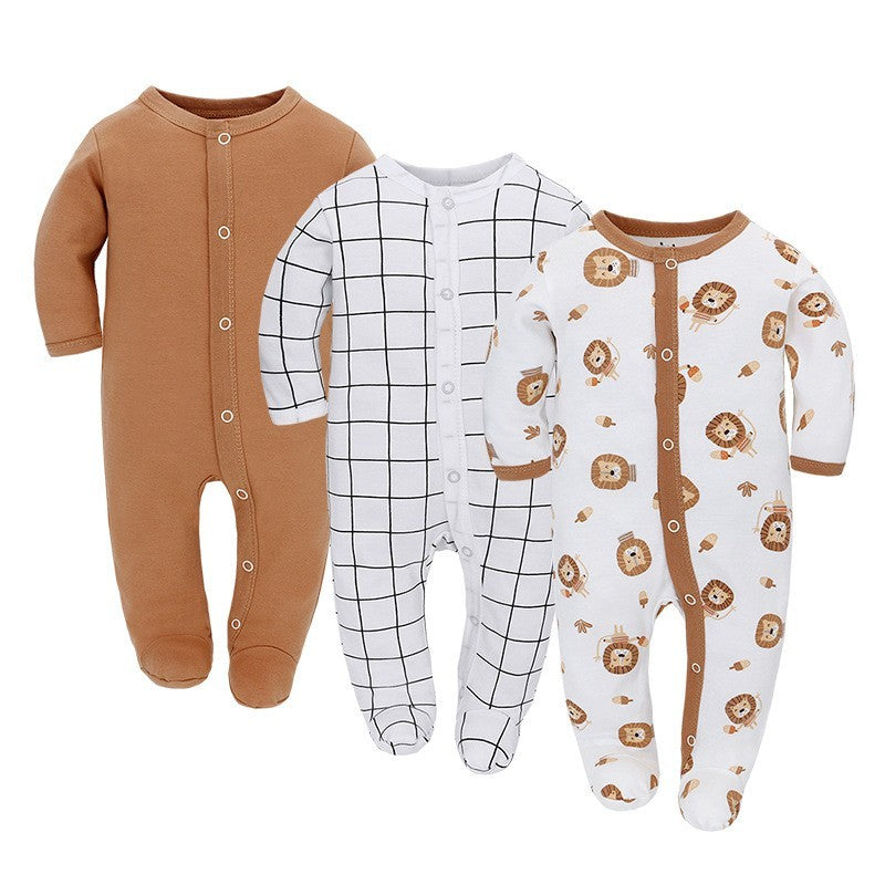 Adorable Baby 3-Piece Long Sleeve Jumpsuit Set – Cozy and Stylish Outfit