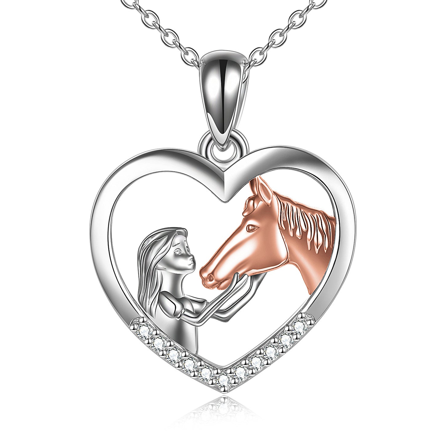 Horse Heart Pendant Necklace for Women – Elegant Jewelry Gift for Horse Lovers, Perfect for Birthday, Anniversary & Daily Wear