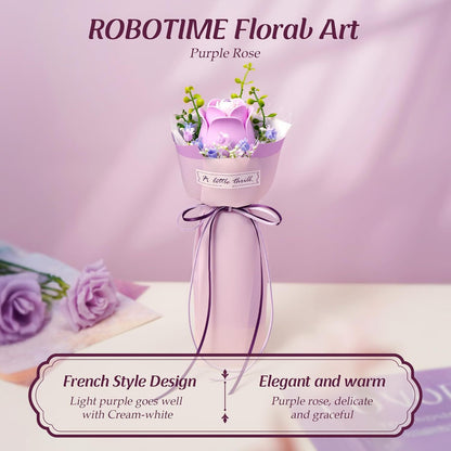 Purple Rose 3D Flower Puzzle Kit – DIY Artificial Flower Model for Home Decor & Gifts for Women