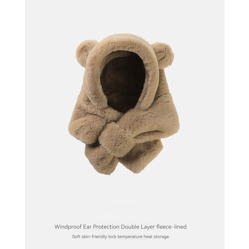Adorable Baby Bear Hat with Scarf: Cozy and Warm for Infants