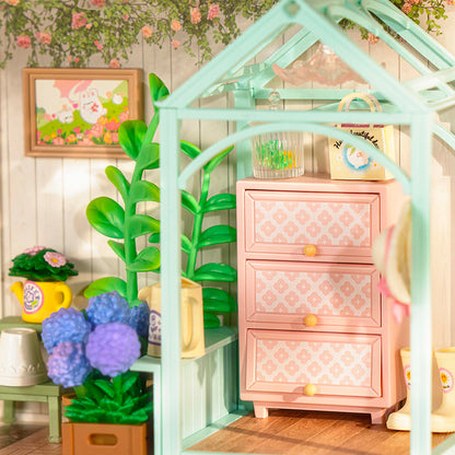 Miniature House Kit – DIY Dollhouse Model Craft Set for Kids & Adults | Blooming Tea Garden Creative Birthday Gift