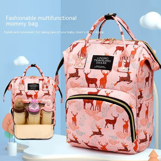 Effortless Style and Practicality: Printed Ultra-light Mommy Backpack