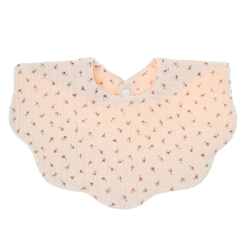 Adorable Baby Printed Saliva Towel: Soft Cotton Gauze Wavy Bib for Children