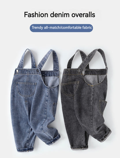 Trendy Baby Boys' Denim Suspenders: Cute Spring Korean Style