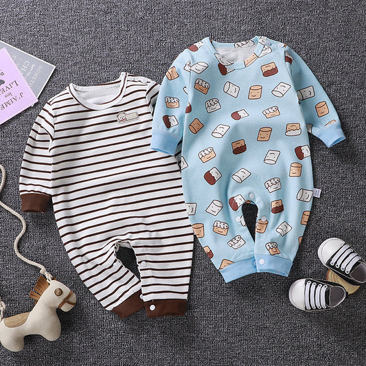 Printed Autumn Cotton Baby Romper | Cozy & Cute Infant Wear