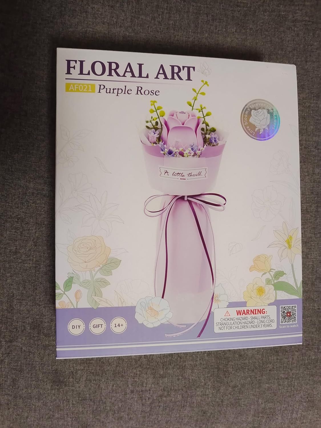 Purple Rose 3D Flower Puzzle Kit – DIY Artificial Flower Model for Home Decor & Gifts for Women