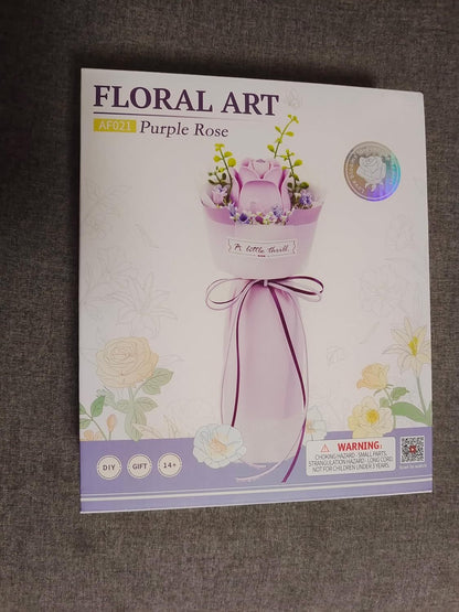 Purple Rose 3D Flower Puzzle Kit – DIY Artificial Flower Model for Home Decor & Gifts for Women