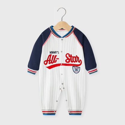 Adorable Baby Jumpsuits: Long Sleeve Baseball Uniform Pure Cotton Rompers