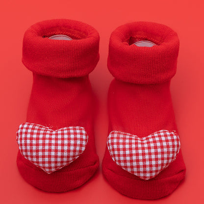 Comfortable Newborn Baby Room Socks with Double Needle Design for Non-Slip, Roomy Fit